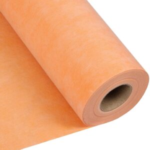 YZprism Waterproof Membrane 430 Sq Ft 20 mils Thick 3.3 x 131' Tile Underlayment Shower Membrane PE Fabric 0.5 mm for Shower Walls, Bathroom Floors, Sauna Room, Roof Large Area Waterproofing Orange