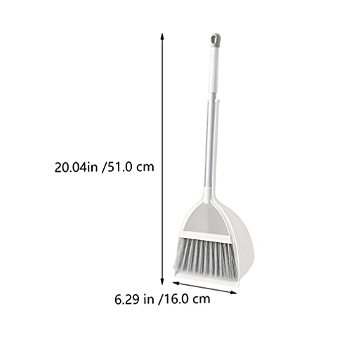 DOITOOL Broom and Dustpan Set for Children- 20in Height Standing Upright Broom and Dustpan Set for Home- Small Broom and Dustpan Set for Home Kitchen Room Office Lobby