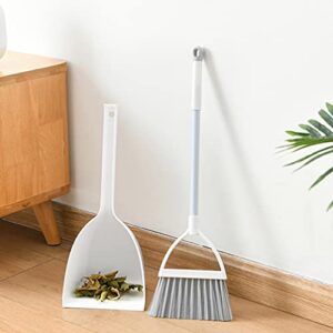 DOITOOL Broom and Dustpan Set for Children- 20in Height Standing Upright Broom and Dustpan Set for Home- Small Broom and Dustpan Set for Home Kitchen Room Office Lobby