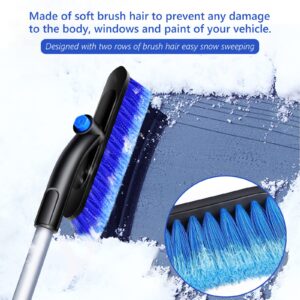 Snow Brush for Car, HOLDPEAK 31.5“ Extendable Snow Brush and Snow Car Scraper, Car Snow Removal Shovel Retractable with Foam Handle Design for Vehicles, Snow Mover for Car Windshield