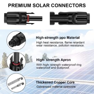 Geosiry 4PCS 10AWG Solar Connectors, 2 Pairs 10 Gauge Solar Panel Connectors Male/Female with Wrenches (10AWG, 2 Pair)