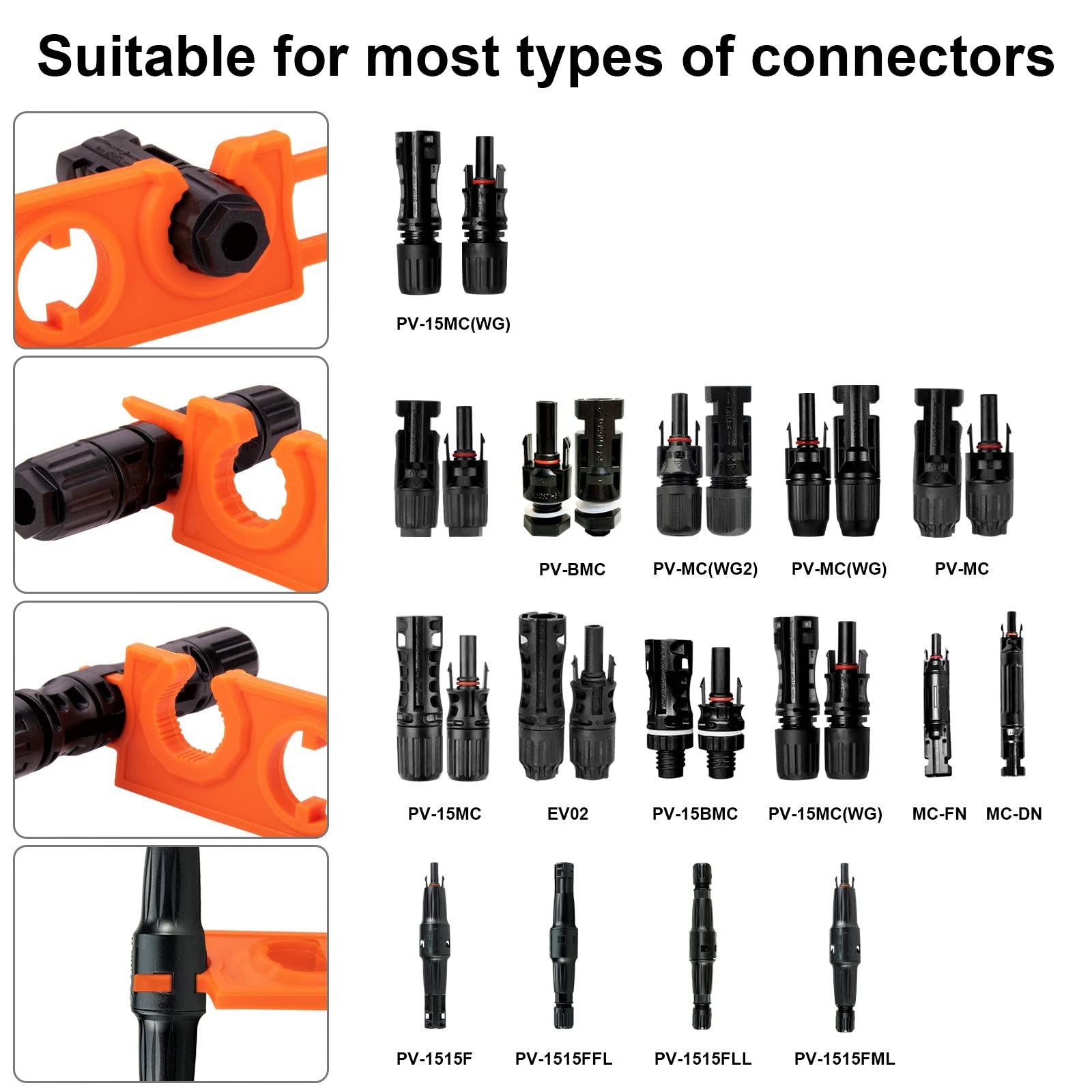 Geosiry 2 Pair Solar Connector Tool, Solar Panel Connector Assembly Tool for Solar Connectors, Solar Cables (2 Pairs Wrenches)