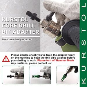 KURSTOL Core Drill Bit Adapter 5/8"-11 Thread to 3/8"(9.5mm) SDS Puls Shank Diamond Hole Saw Adapter for Rotary Hammer Drill