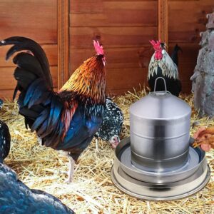 Chicken Waterer Heater, 125 Watts Poultry Water Heated,15 Inch Base for Winter Deicer, with 9.6 Feet Extension Cordor,for 5 Gallons Chicken Drinker…