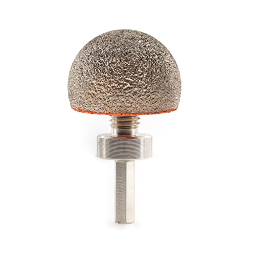 BGTEC Diamond Milling Bits,50mm Stone Spherical bit Plus Hex Adapter for Stone Flowerpot,Cobblestone,Marble,Granite,Quartz,Artificial Stone