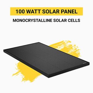 Spartan Power 100 Watt Solar Panel 9 Bus Bar Black Mono Great for RV, Trailer, Camper, Boat, Cabin, Farm, SP-100W