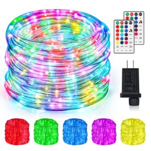 surled 99ft led rope lights outdoor, 16 colors changing outdoor string light plug in, 300 leds waterproof rope light with remotes for bedroom wedding patio party garden halloween christmas