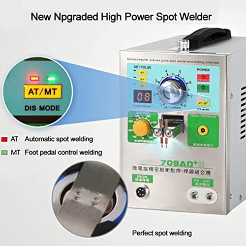 GAOMIN 709AD+ Battery Spot Welder,3.2kw Pulse Welding Machine for 18650 14500 Lithium Batteries Battery Pack,Wire-Controlled Foot Switch,for Battery Packs,Button Cells,Battery Repair