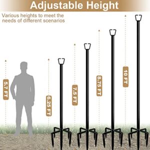 Queension 10FT Plug Floor String Light Poles for Outdoor String Lights for Garden, Backyard, Patio Lighting Stand for Parties, Bistro & Weddings, 1 Pack