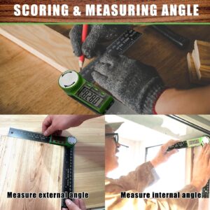 Digital Angle Finder Protractor, 2-in-1 Digital Miter Saw Protractor, 7 Inch/200mm ABS Angle Ruler, High Accuracy Miter Angle Measuring Tool for Woodworking, Metalworking, Carpenter, Construction