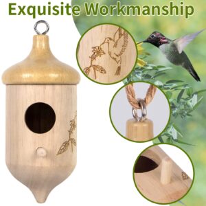 Hummingbird House,Wooden Hummingbird Houses for Outside for Nesting, Gardening Gifts Home Decoration,3 Pack