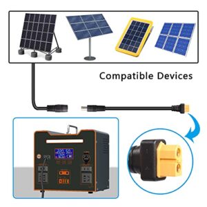 PNGKNYOCN DC 8mm to XT60 Power Cable 14AWG DC 7909 Male to XT60 Female Adapter Cable for Solar Panel Portable Power Station Solar Generator（1.5M/4.9Ft）