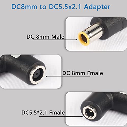 PNGKNYOCN DC 8mm Y Branch Adapter,DC 7909 Male to DC 7909 Female and DC 5521 Splitter for Solar Panel RV Portable Power Station Solar Generator and More（2-Pack）