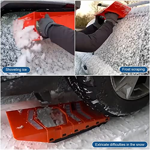 2Packs Heavy Duty Survival Shovel for Off Road,Camping,Beach,Digging Dirt, Sand, Mud & Snow，Winter Snowy Day Snow Shovel,Ice Scraper, Snow Ice Removal for SUV Truck Vehicle Car Window Windshield