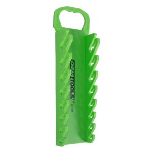 oemtools 23108 stubby wrench organizer, for shop, garage, or tool box, organizers and storage for convenient carrying, case for wrenches or pegboard tool holder, 10 inches, green