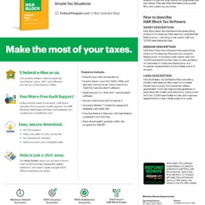 H&R Block Tax Software Basic 2022 with Refund Bonus Offer (Amazon Exclusive) [PC Download] (Old Version)