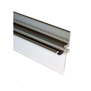 gordon glass® 25" chrome framed shower door replacement drip rail with vinyl sweep and pre-applied mounting tape