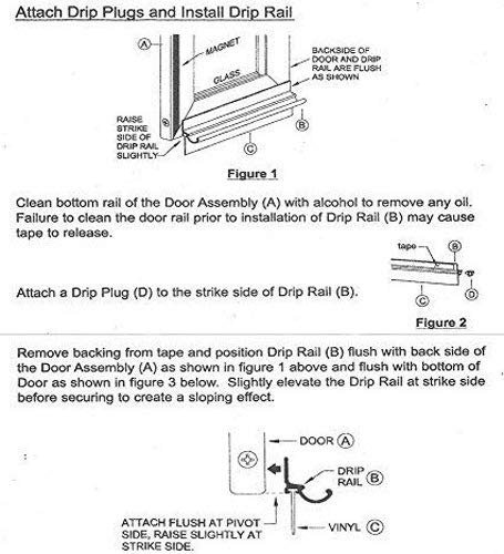 Gordon Glass® 25" Chrome Framed Shower Door Replacement Drip Rail with Vinyl Sweep and Pre-Applied Mounting Tape