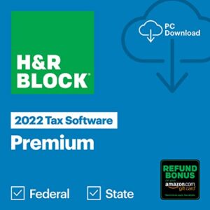 h&r block tax software premium 2022 with refund bonus offer (amazon exclusive) [pc download] (old version)