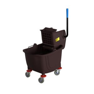 krollen industrial 35 qt. brown mop bucket & side press wringer combo