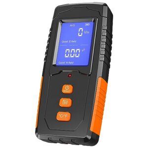 emf meter handheld electromagnetic field radiation detector rechargeable digital lcd emf meter tester for home outdoor and ghost hunting inspections