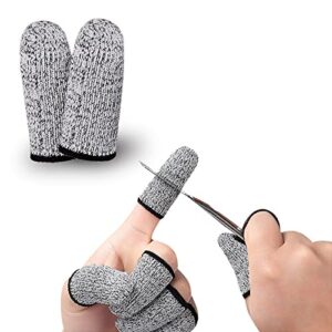 finger cots cut resistant protector - 20 pcs finger covers for cuts, gloves life extender, cut resistant finger protectors for kitchen, work, sculpture, anti-slip, reusable