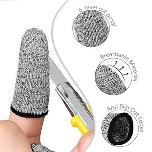 Finger Cots Cut Resistant Protector - 20 Pcs Finger Covers for Cuts, Gloves Life Extender, Cut Resistant Finger Protectors for Kitchen, Work, Sculpture, Anti-Slip, Reusable