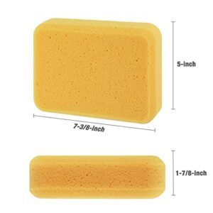 Goldblatt 4" x 12" Grout Float with 3 Pack Sponges for Grout Cleaning - Molded Rubber Grout Float, Floor & Tile Grout Tools with Soft-Grip Handle for Masonry, Drywall, Concrete, Stucco