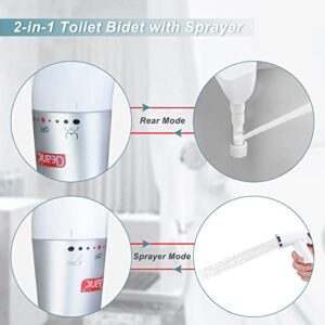 DEANIC 2-in-1 Bidet Attachment for Toilet Bath Bidet Sprayer, Ultra-Slim Toilet Bidet Sprayer Attachment, Adjustable Cold Fresh Water Pressure,Non-Electric Bidet Toilet Seat