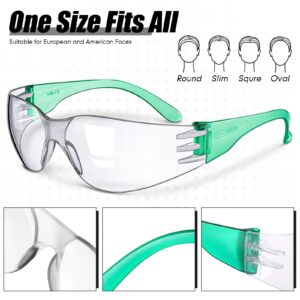 Yunsailing 64 Pairs Clear Safety Glasses for Man Woman Protective Glasses with Anti Fog Lens Scratch Impact Resistant Adult Color Temple Wrap Eye Protection Lab Shooting Construction