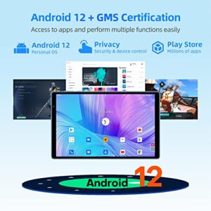 TECLAST Tablet 10 inch Android 12 Tablets, P25T 64GB ROM 1TB Expand Tablets, Android 12 3GB RAM Wi-Fi 6 Tablet PC, Tableta with 1.8Ghz 4-core CPU, 2.4g+5g WiFi, 10.1'' IPS Screen,Dual Cameras, Stereo