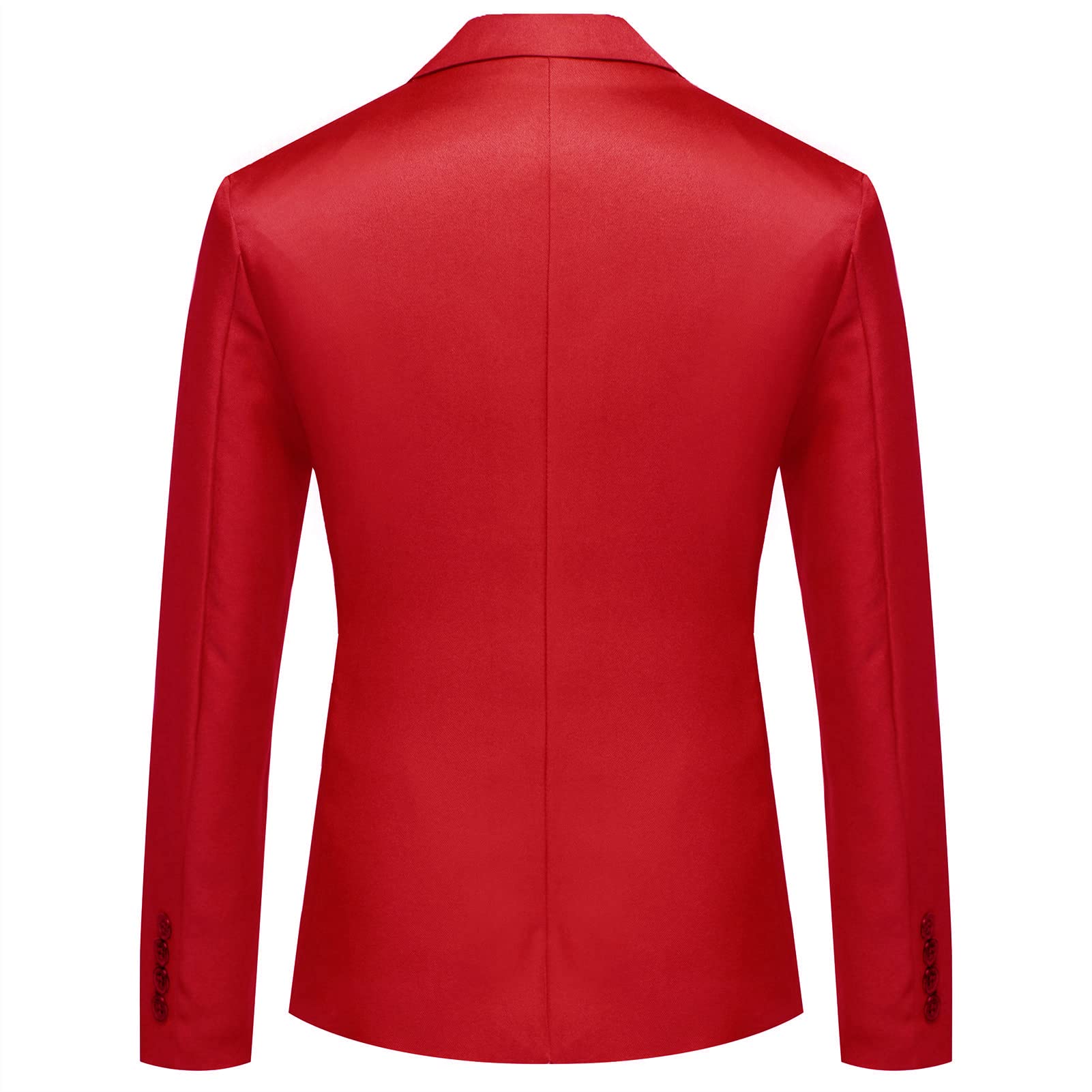 Maiyifu-GJ Men Casual Slim Fit Suit Jacket Lightweight Notched Lapel Business Sport Coat 1 Button Daily Wedding Party Blazer (Red,X-Large)