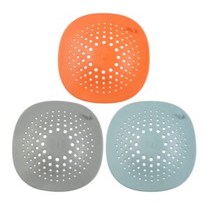 hair catcher shower drain cover, 3pc durable silicone tub hair stopper with suction cup for bathroom,kitchen,home organization accessories must haves