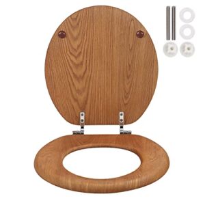sufiseat wooden toilet seat round for winter, wood toilet seat for american standard size toilet seats, easy to install