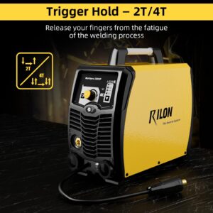 Troozy × Rilon 200A MIG Welder, TIG/Mig/Flux Core/Stick/Aluminum 5 in 1 Welder Machine, Multiprocess Welder with Pulse, 110/220V Dual Voltage DC, Yellow