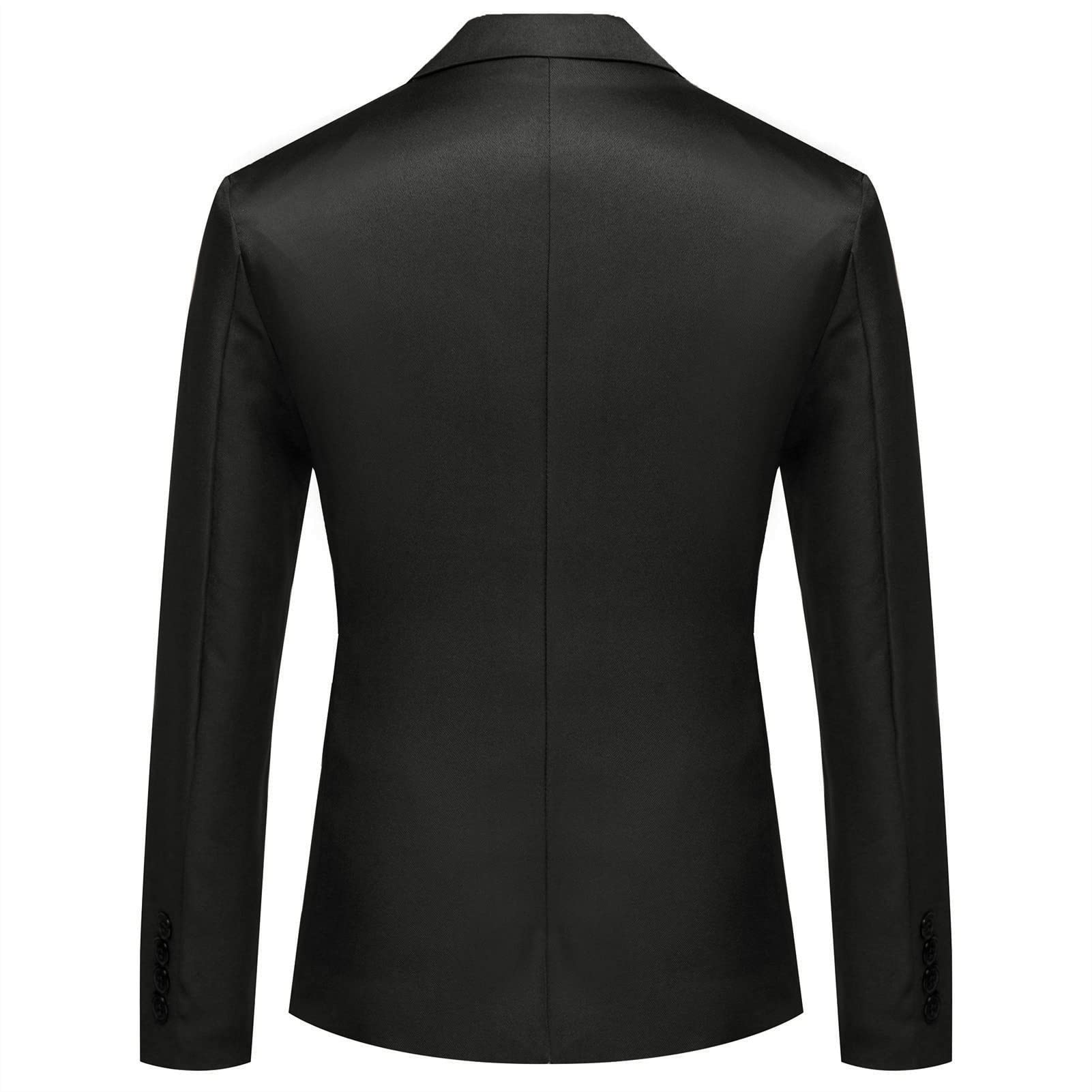 Maiyifu-GJ Men Casual Slim Fit Suit Jacket Lightweight Notched Lapel Business Sport Coat 1 Button Daily Wedding Party Blazer (Black,X-Large)