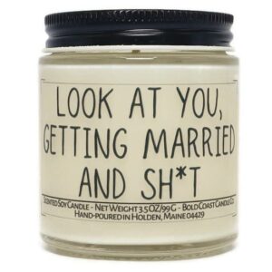 look at you, getting married and sh*t soy candle (vanilla cupcake, 3.5 oz)