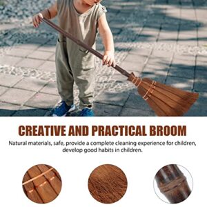 DOITOOL Broom Small Broom for Kids and Toddlers, Wood Handle Broom, Kids Size 23.2”, Toy Broom Cinnamon Broom