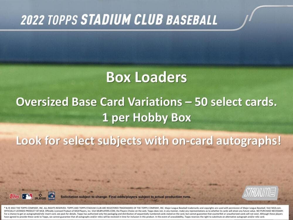 2022 Topps Stadium Club Baseball Hobby Box (16 Packs/8 Cards: 2 Autos)