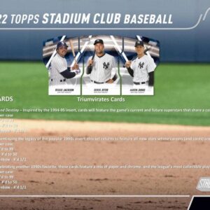 2022 Topps Stadium Club Baseball Hobby Box (16 Packs/8 Cards: 2 Autos)