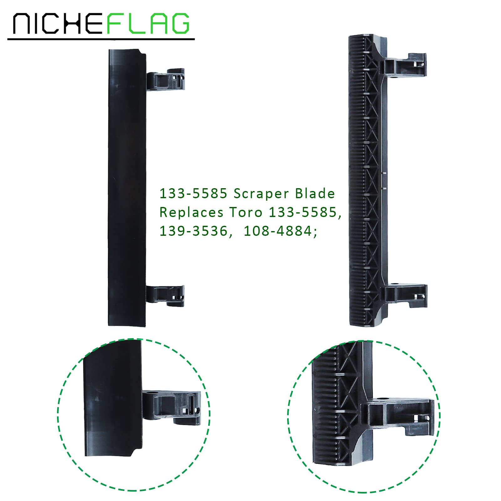 NICHEFLAG 99-9313 Snowblower Paddles with 133-5585 Scraper 108-4921 Belt Replaces 55-9250, 55-9251, 88-0771, 125-1128 for Toro Power 210R, 221E, 221R, 421QE, 421QR, 621, 621R, CCR6053 Snowthrowers