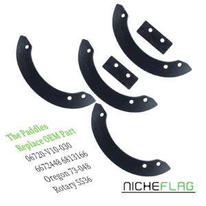 NICHEFLAG 06720-V10-030 Paddles with 22431-V10-013 Belt Replaces Honda HS520 Paddles, Honda HS720 Paddles, 06720 V10 030 for Honda HS520A, HS520AA, HS520AS, HS520ASA, HS520K1, HS720 AA Snow Blowers