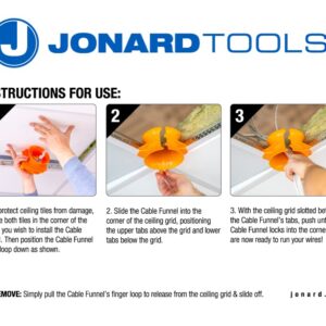 Jonard Tools CPF-215 Cable Funnel Drop Ceiling Protector, Orange