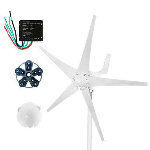 Dyna-Living 12V 500W Wind Turbine Generator Kit 5 Blades Wind Turbines Motor with Charge Controller Power Generation Windmill for Home (Not Included Mast)