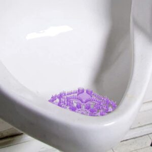 ULTECHNOVO 10pcs Urinal Screen Deodorizer Flower Urinal Pad with Scent Anti- Splatter Urinal Mat Odor Freshener Toilet Supplies for Bathrooms Restrooms Office Purple