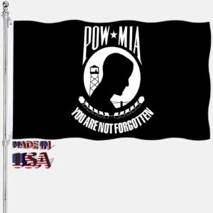 mia pow flags 2x3 outdoor double sided pow flags heavy duty 3 ply thick nylon material with 2 metal grommets, 4 rows of stitching powmia flag banner