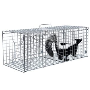 toriexon large live catch animal traps 42 x 15 x 17inch, live animal trap easy to set and release, collapsible large animal catcher cage for large dogs, foxes