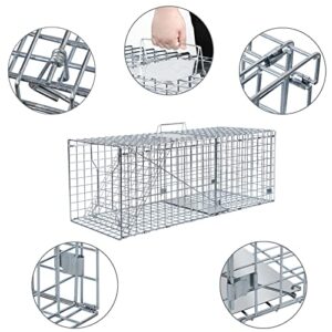 Toriexon Large Live Catch Animal Traps 42 X 15 X 17Inch, Live Animal Trap Easy to Set and Release, Collapsible Large Animal Catcher Cage for Large Dogs, Foxes