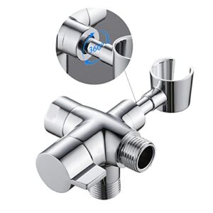 psylc all metal 3-way shower arm diverter valve/solid brass shower splitter for rain shower head & handheld shower head - g1/2 bathroom universal shower system replacement part(chrome)