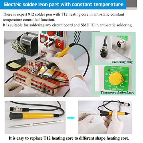 QHYXT 110V-220V Soldering Station Portable,3 in 1 709AD+ Battery Pulse Spot Welder,for 18650 Pack Welding + Lithium Welding Pen Machine,Induction Automatic Spot Welding Machine CE